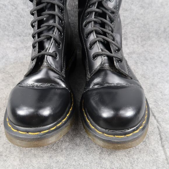 Dr Martens Shoes Womens 7 Boots Combat Classic Black 1460W 8 Eye Lace Up Chunky - Picture 3 of 16